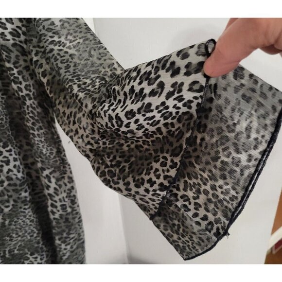 JMS Evolution Women's Top animal print Sheer  Chain Neck Banded Hem Plus Size 2X - Picture 5 of 5